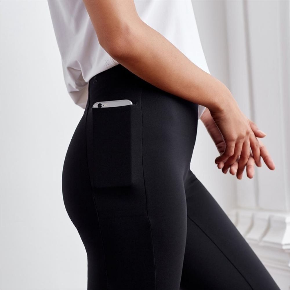 ADAY Crop and roll black workout cropped leggings S